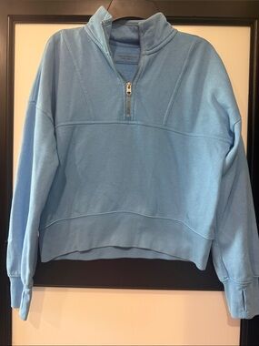 Abercrombie Kids A&F Essentials Quarter Zip Sweatshirt Blue | Girls 11/12 | NWOT